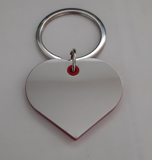 Schlüsselanhänger Herz aus Metall und ABS